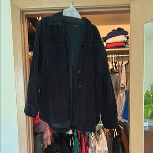 Madewell deep green Corduroy Button-Up Shirt